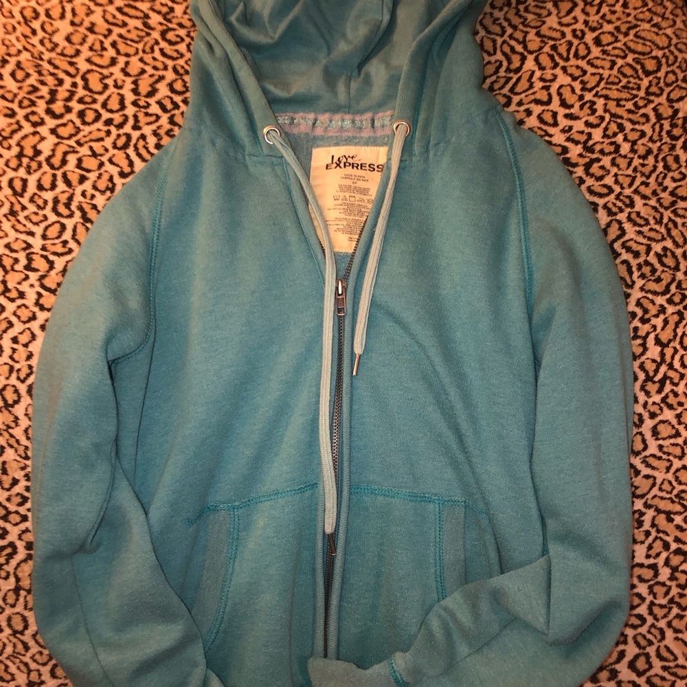 turquoise express zip up sweatshirt 💖